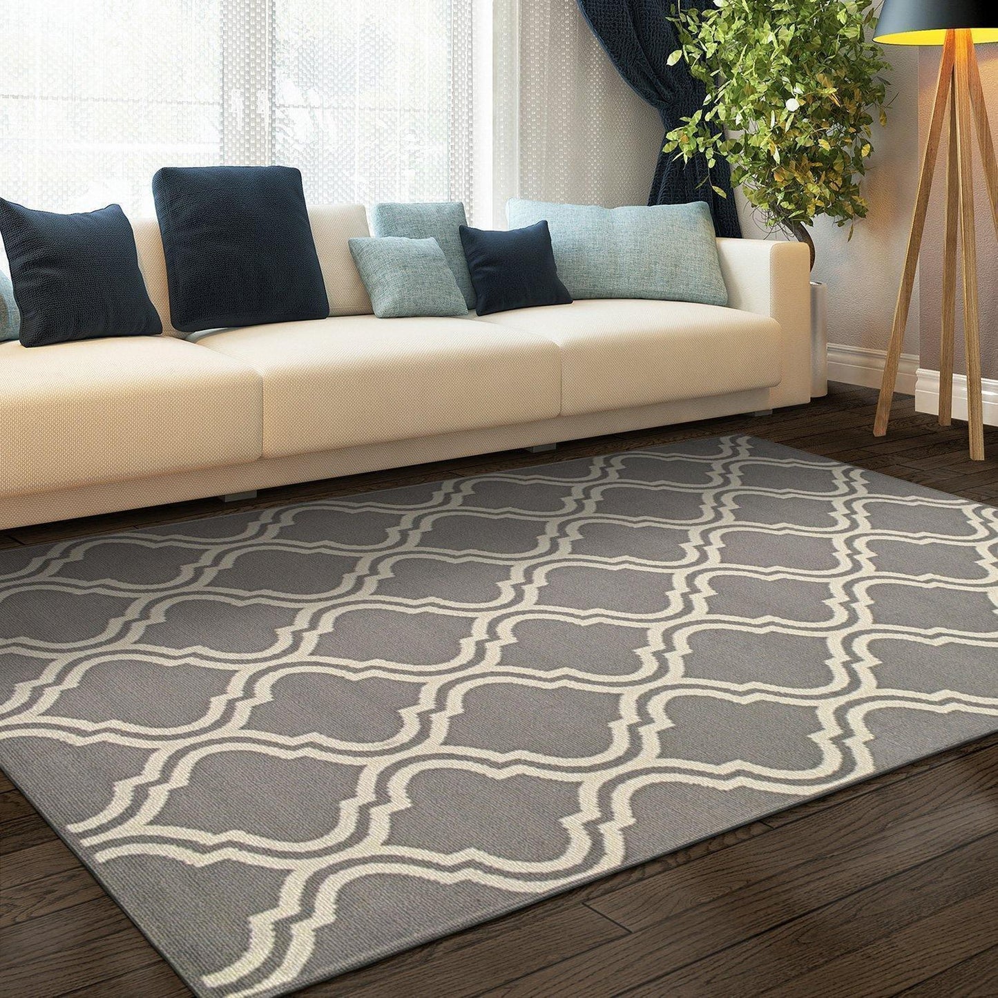 Double-Trellis Contemporary Lattice Rug FredCo