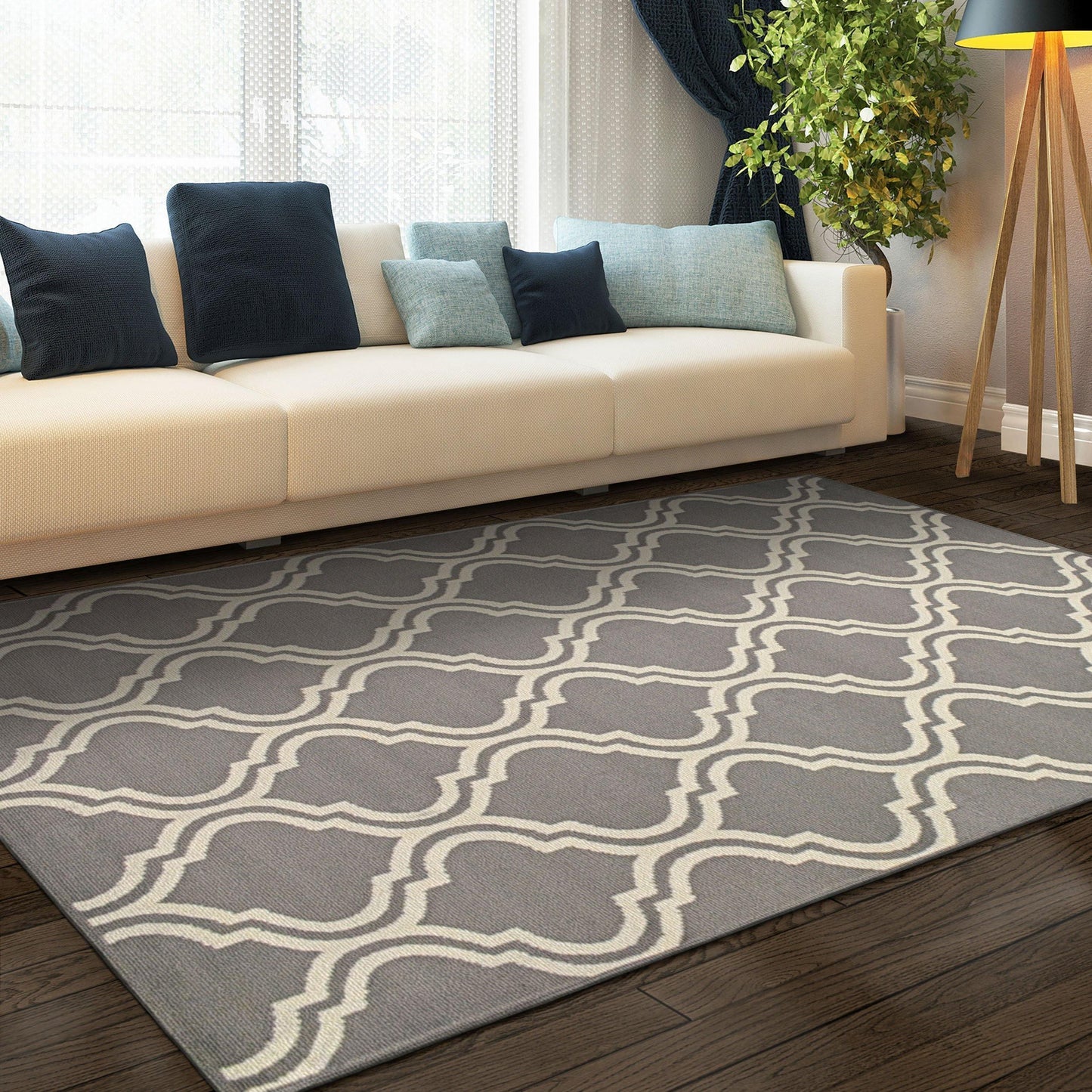 Double-Trellis Contemporary Lattice Rug FredCo