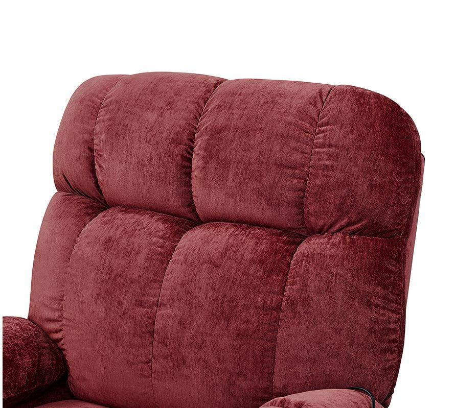 Dual OKIN Motor Power Lift Recliner Chair with Infinite Positioning, Full-Body Vibration, and Cup Holders Red FredCo