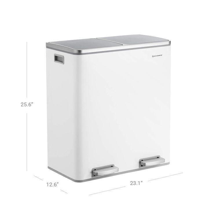 Dual Step Trash Can White FredCo