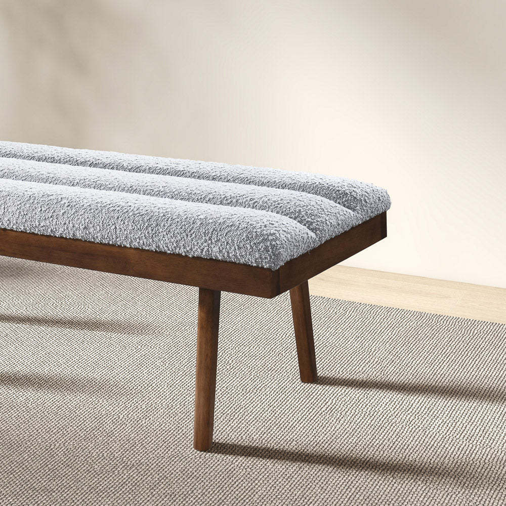 Troni Light Grey Boucle Bench FredCo