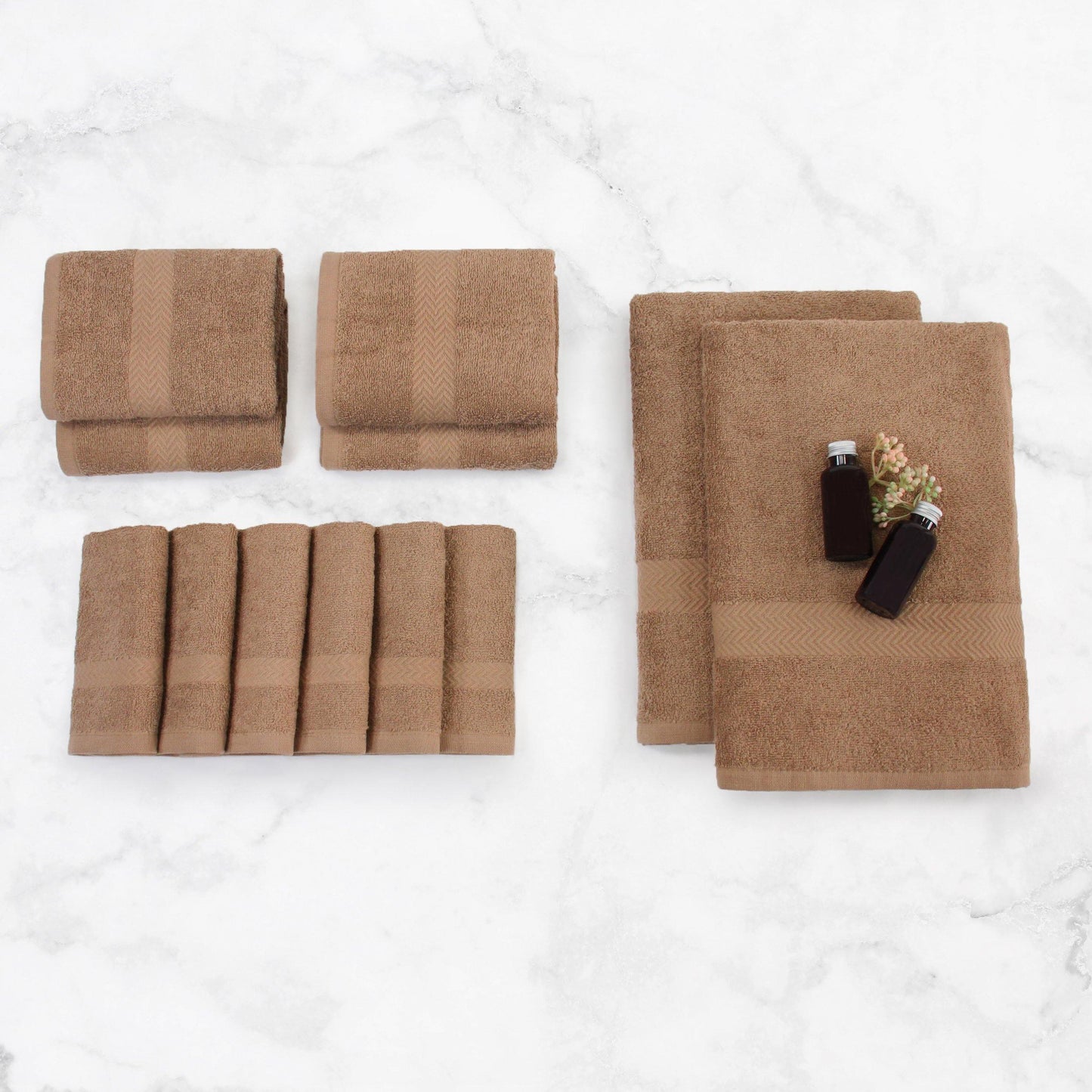 Eco-Friendly Cotton 12-Piece Towel Set, by Superior FredCo