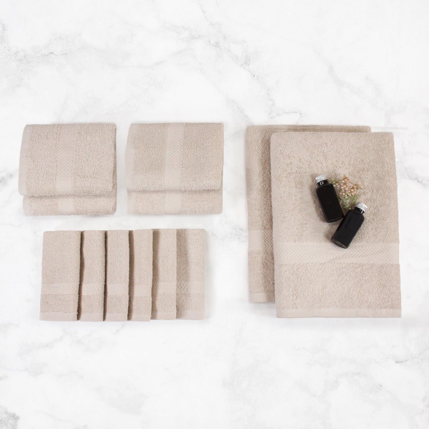 Eco-Friendly Cotton 12-Piece Towel Set, by Superior FredCo