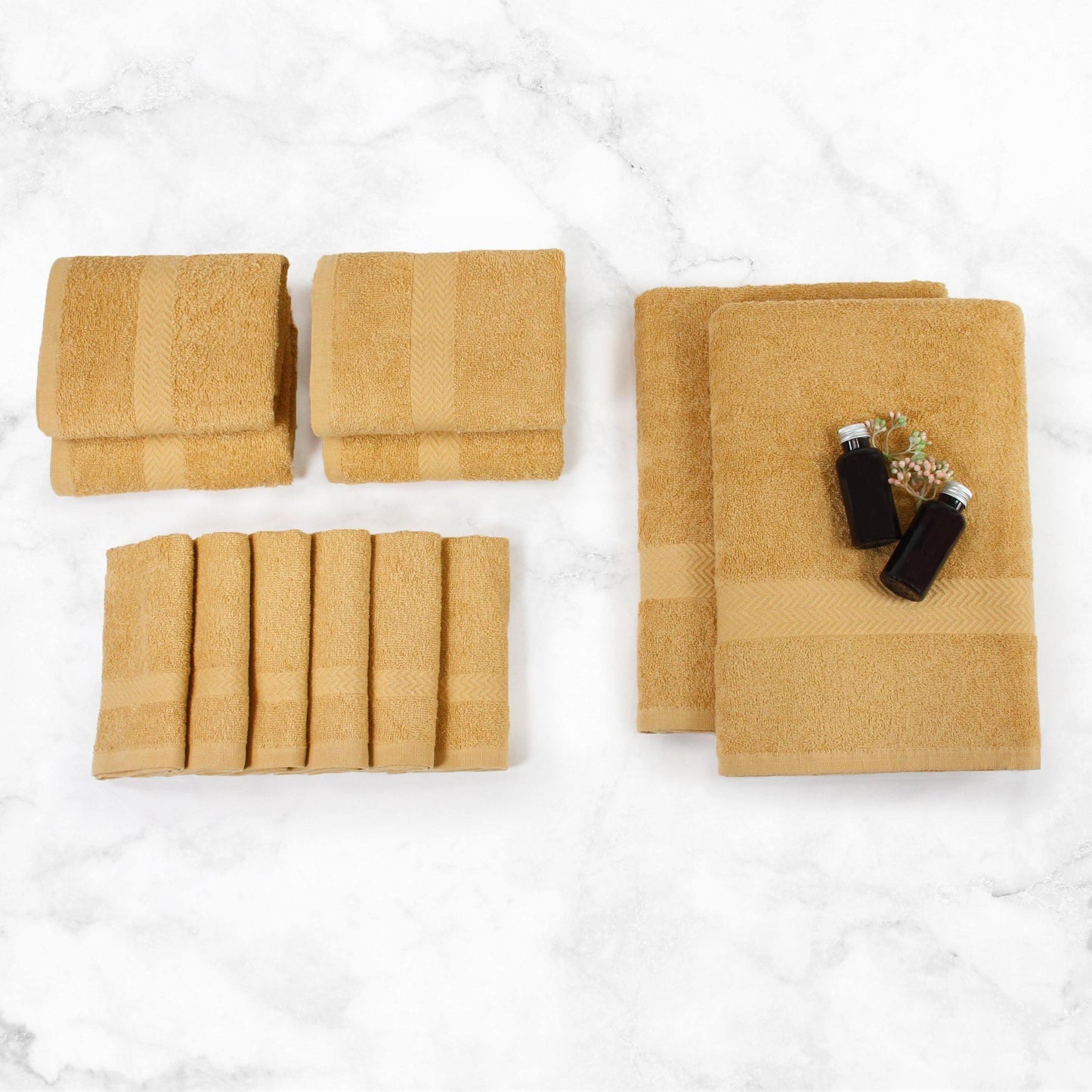 Eco-Friendly Cotton 12-Piece Towel Set, by Superior FredCo