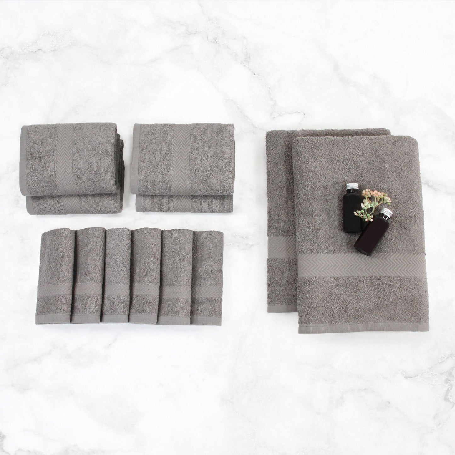 Eco-Friendly Cotton 12-Piece Towel Set, by Superior FredCo