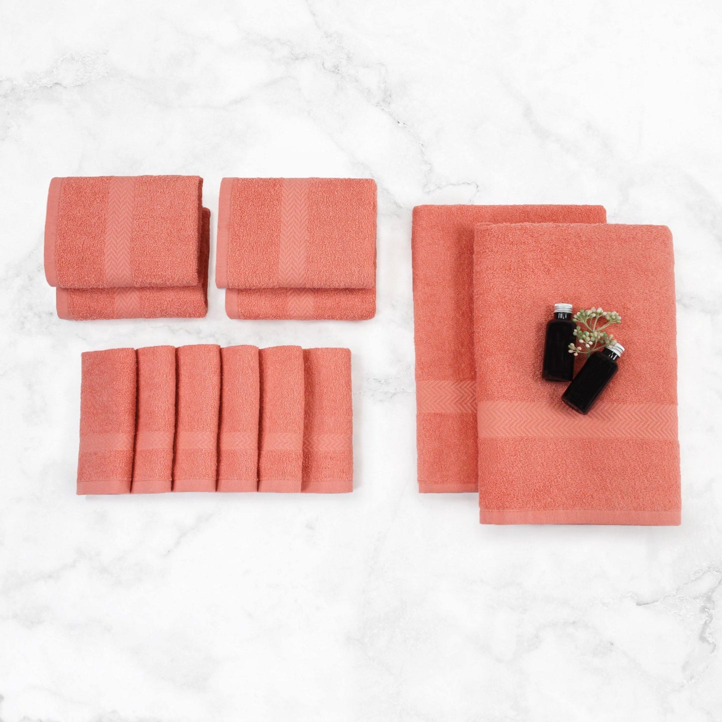 Eco-Friendly Cotton 12-Piece Towel Set, by Superior FredCo