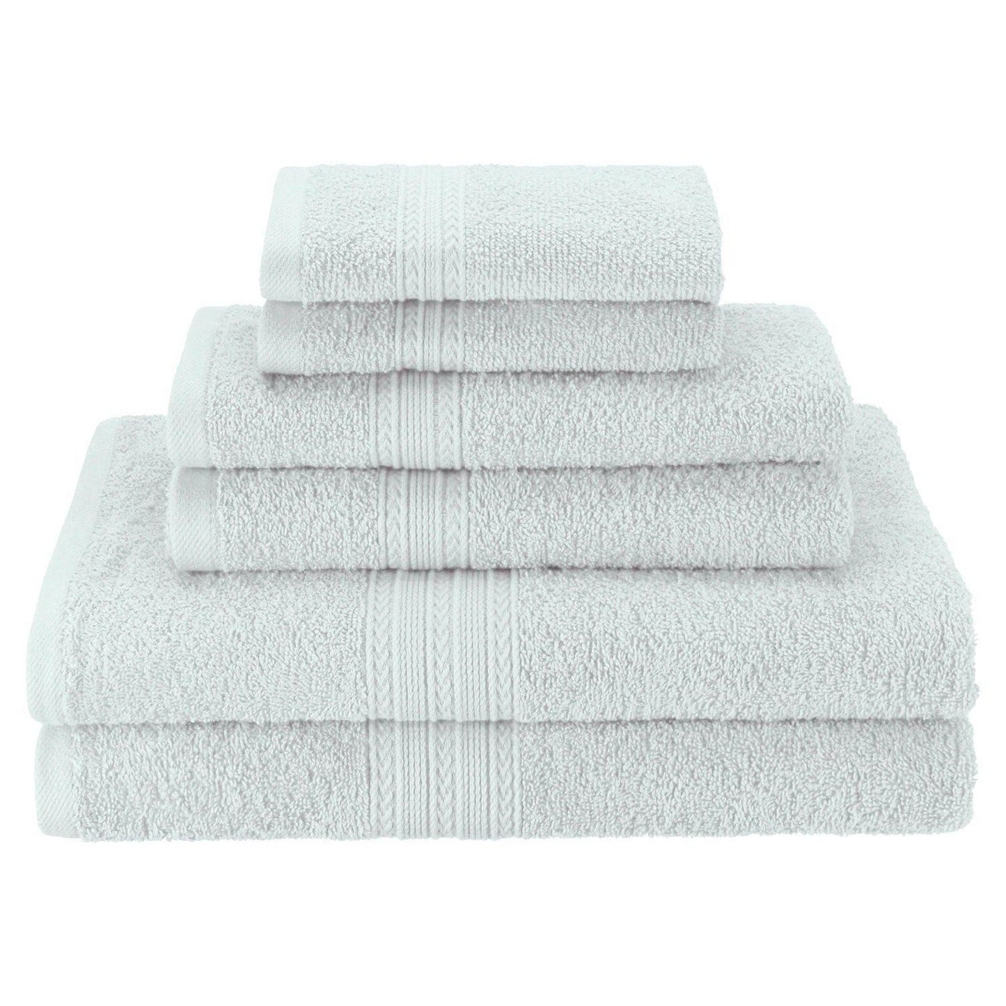 Eco-Friendly Soft Plush Ring-Spun Cotton Absorbent 6-Piece Towel Set FredCo