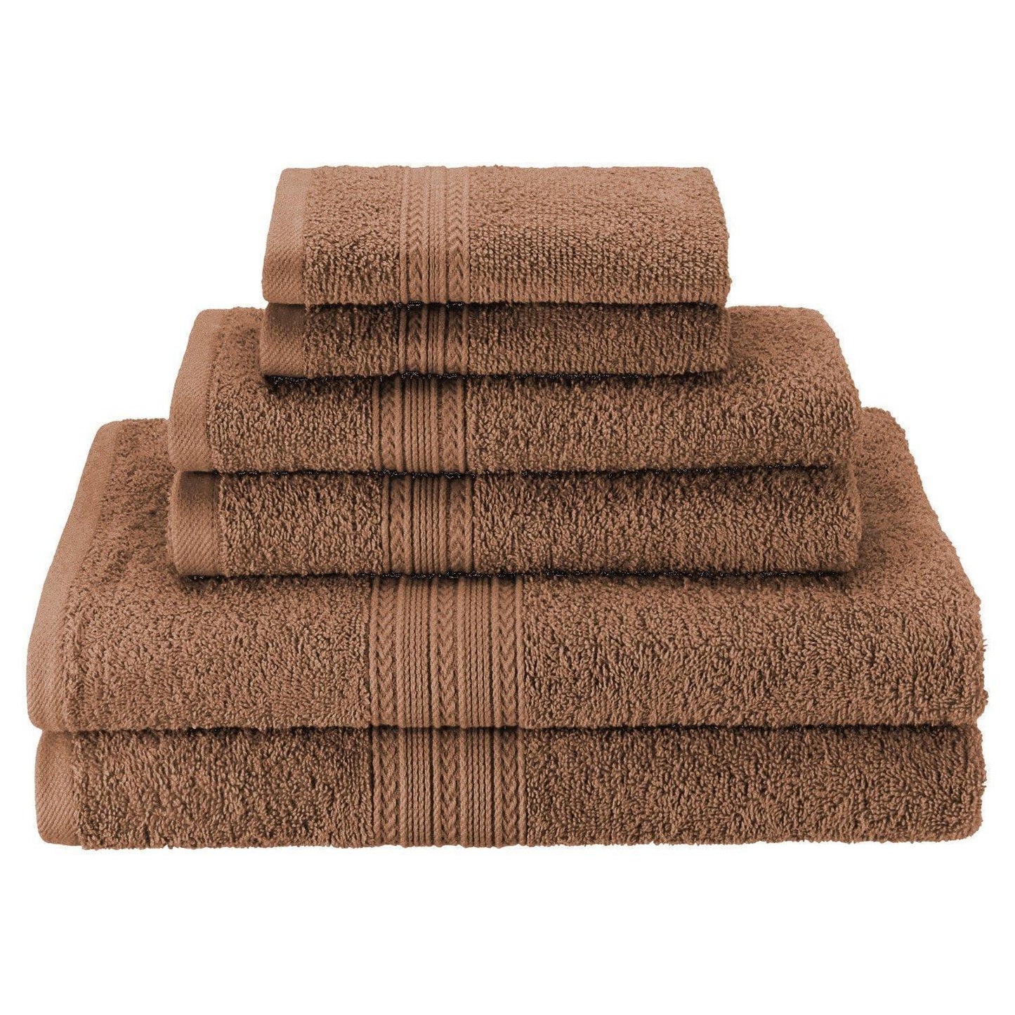Eco-Friendly Soft Plush Ring-Spun Cotton Absorbent 6-Piece Towel Set FredCo