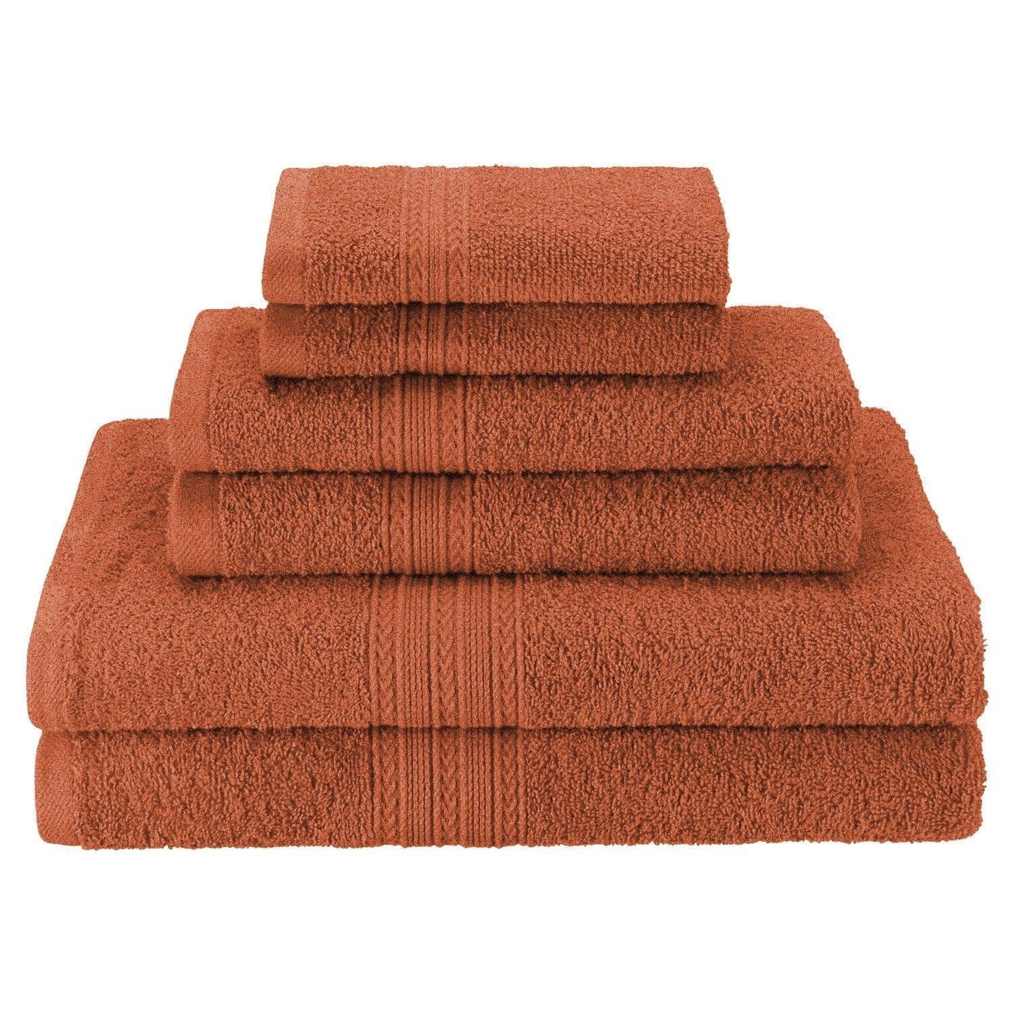 Eco-Friendly Soft Plush Ring-Spun Cotton Absorbent 6-Piece Towel Set FredCo