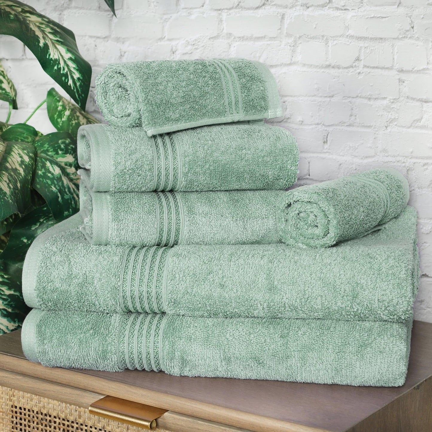 Egyptian Cotton 600 GSM, 6-Piece Towel Set, 2 Bath, 2 Hand, 2 Face FredCo