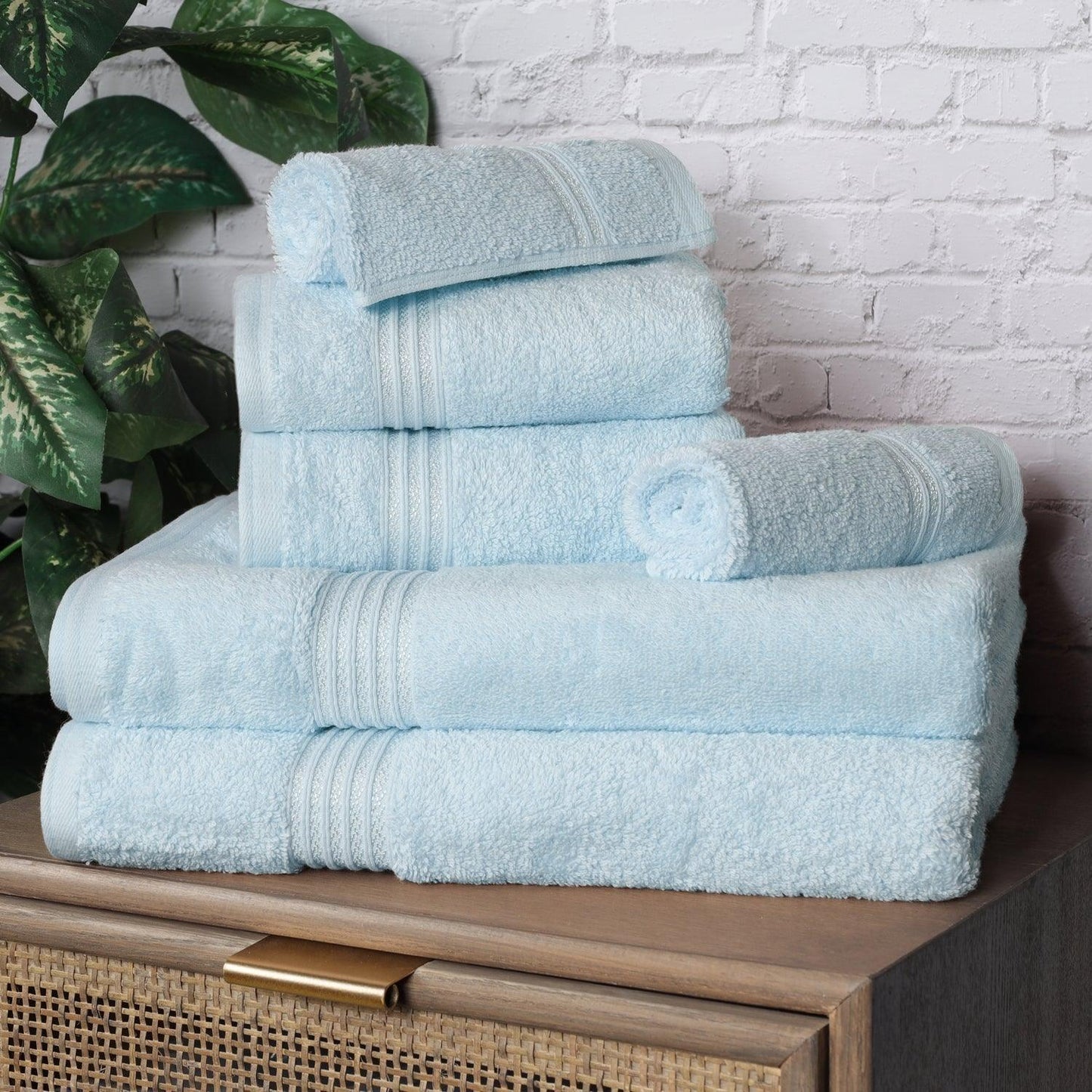 Egyptian Cotton 600 GSM, 6-Piece Towel Set, 2 Bath, 2 Hand, 2 Face FredCo