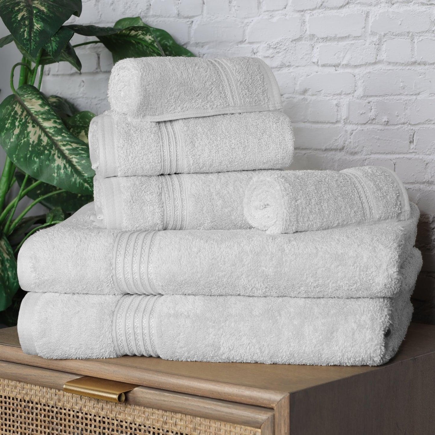 Egyptian Cotton 600 GSM, 6-Piece Towel Set, 2 Bath, 2 Hand, 2 Face FredCo