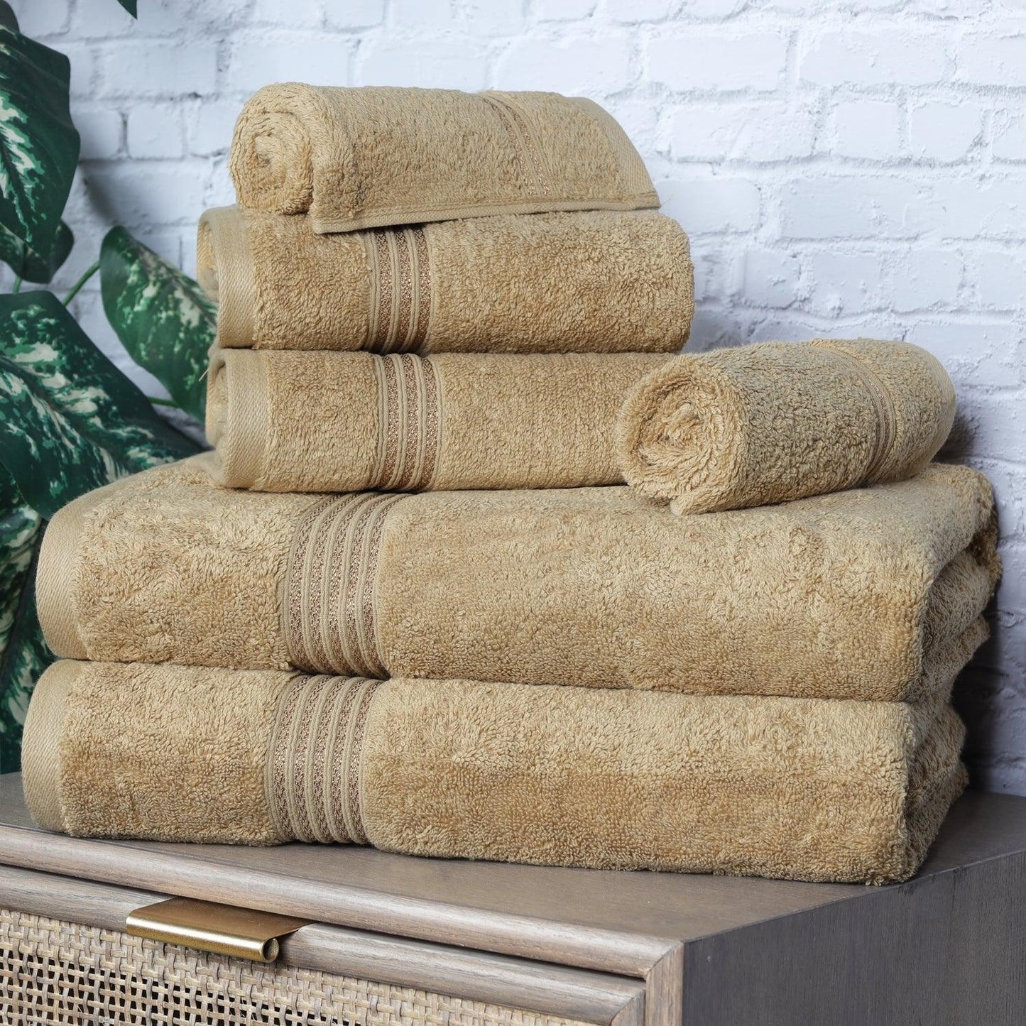 Egyptian Cotton 600 GSM, 6-Piece Towel Set, 2 Bath, 2 Hand, 2 Face FredCo