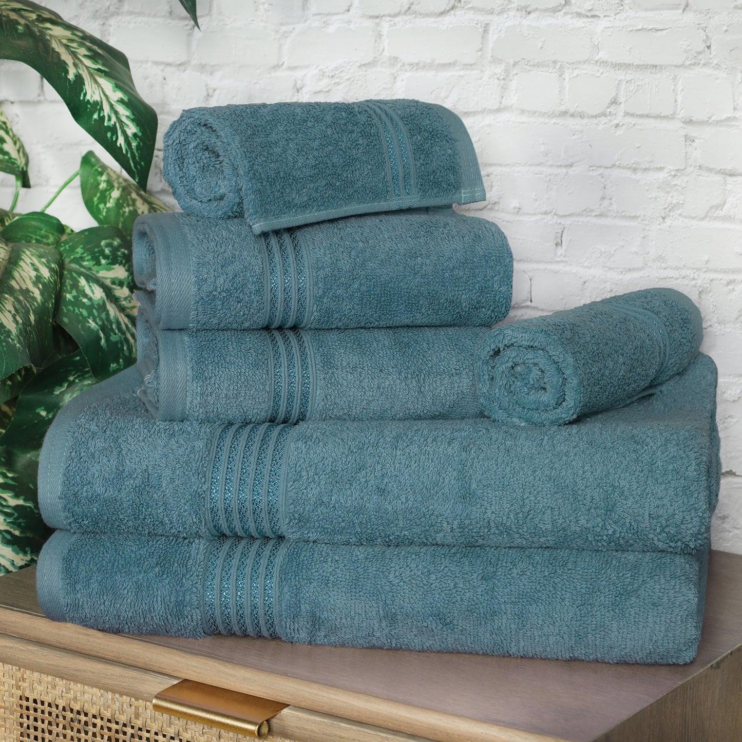 Egyptian Cotton 600 GSM, 6-Piece Towel Set, 2 Bath, 2 Hand, 2 Face FredCo