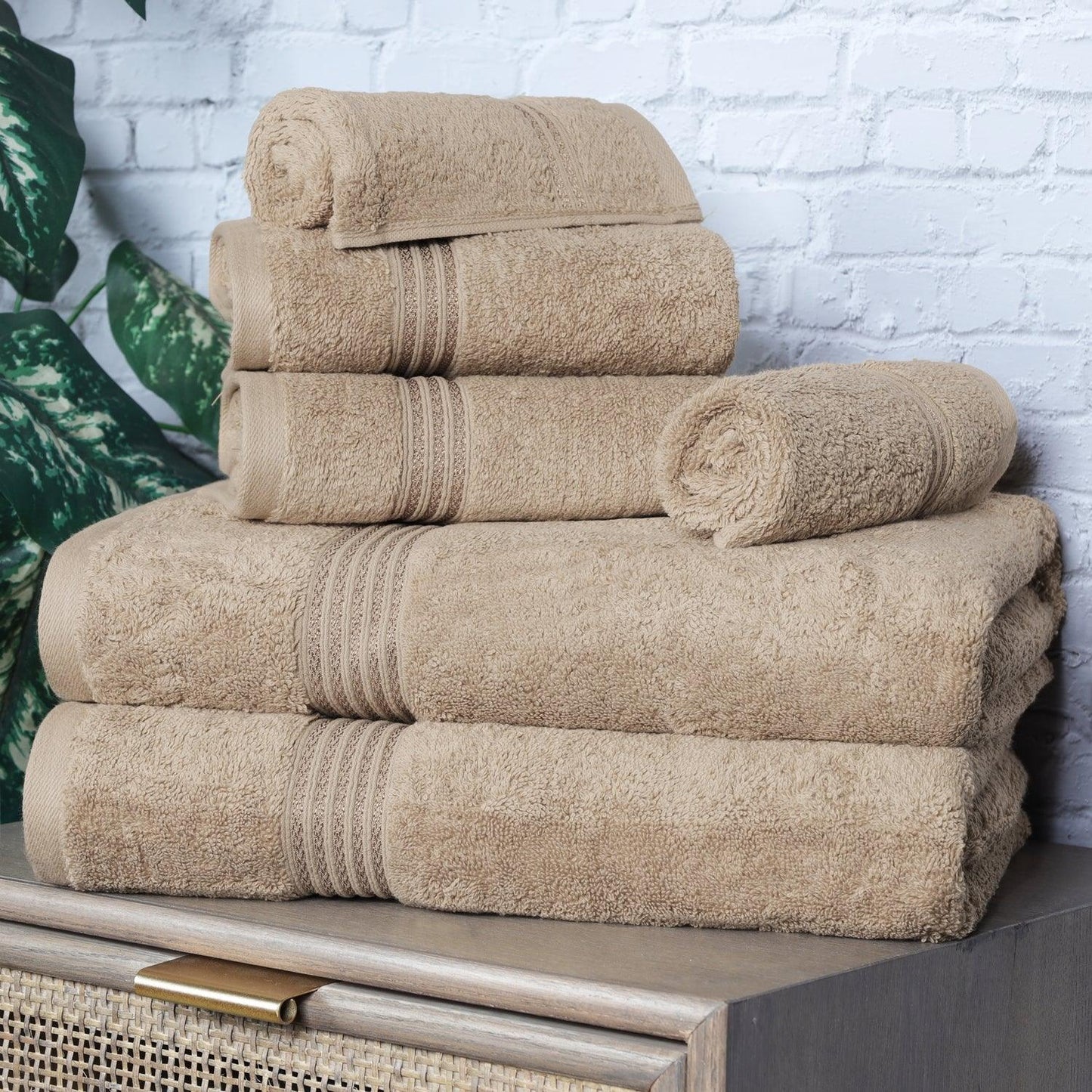 Egyptian Cotton 600 GSM, 6-Piece Towel Set, 2 Bath, 2 Hand, 2 Face FredCo