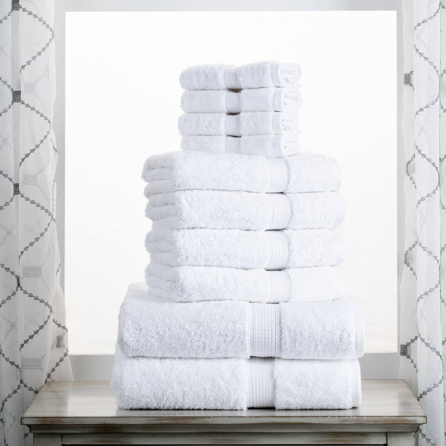 Egyptian Cotton Solid 10-Piece Towel Set FredCo