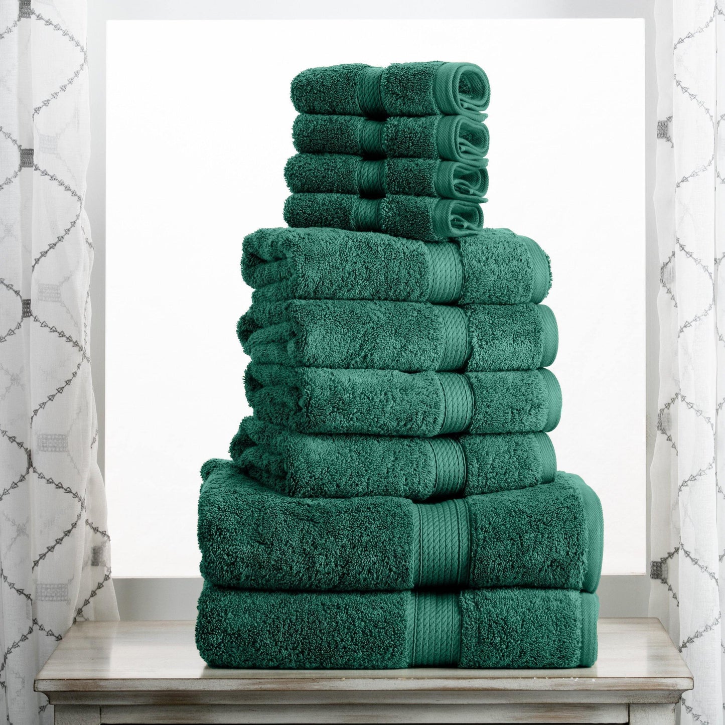 Egyptian Cotton Solid 10-Piece Towel Set FredCo
