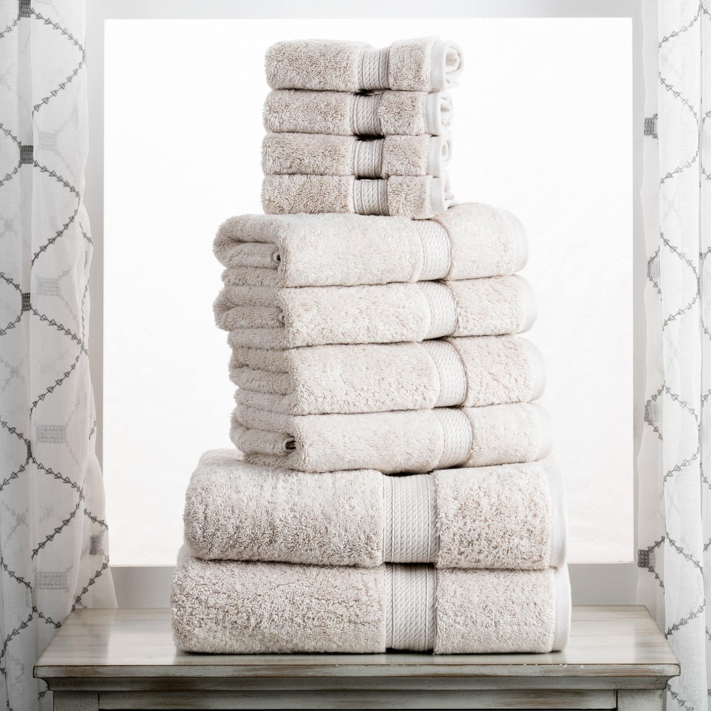Egyptian Cotton Solid 10-Piece Towel Set FredCo