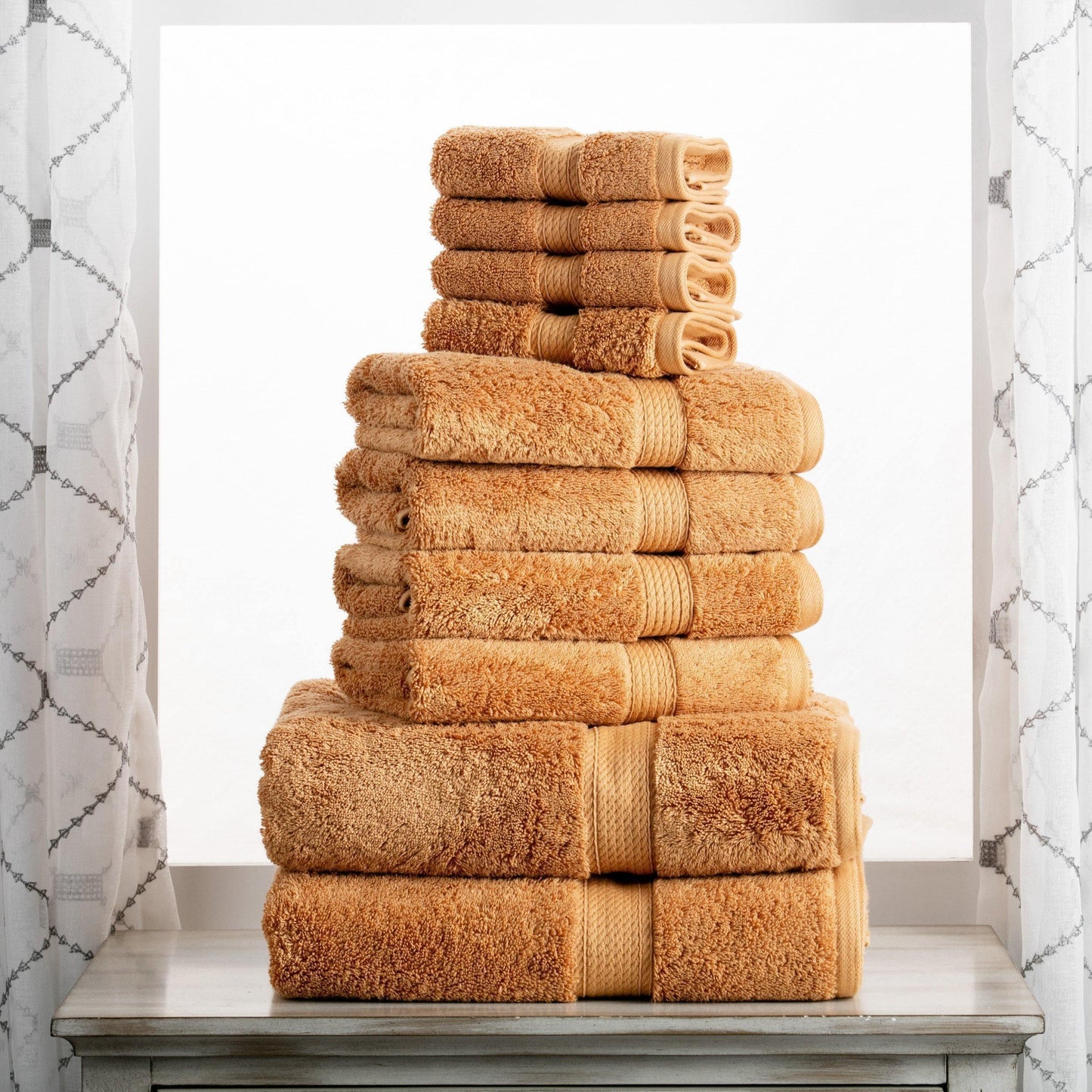 Egyptian Cotton Solid 10-Piece Towel Set FredCo