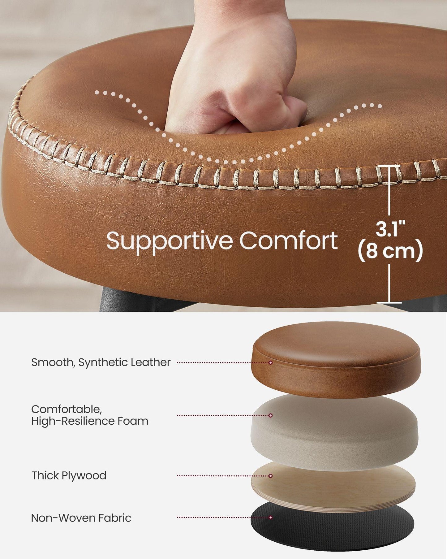 EKHO Collection - Counter Stools Set of 2, Camarel Brown FredCo