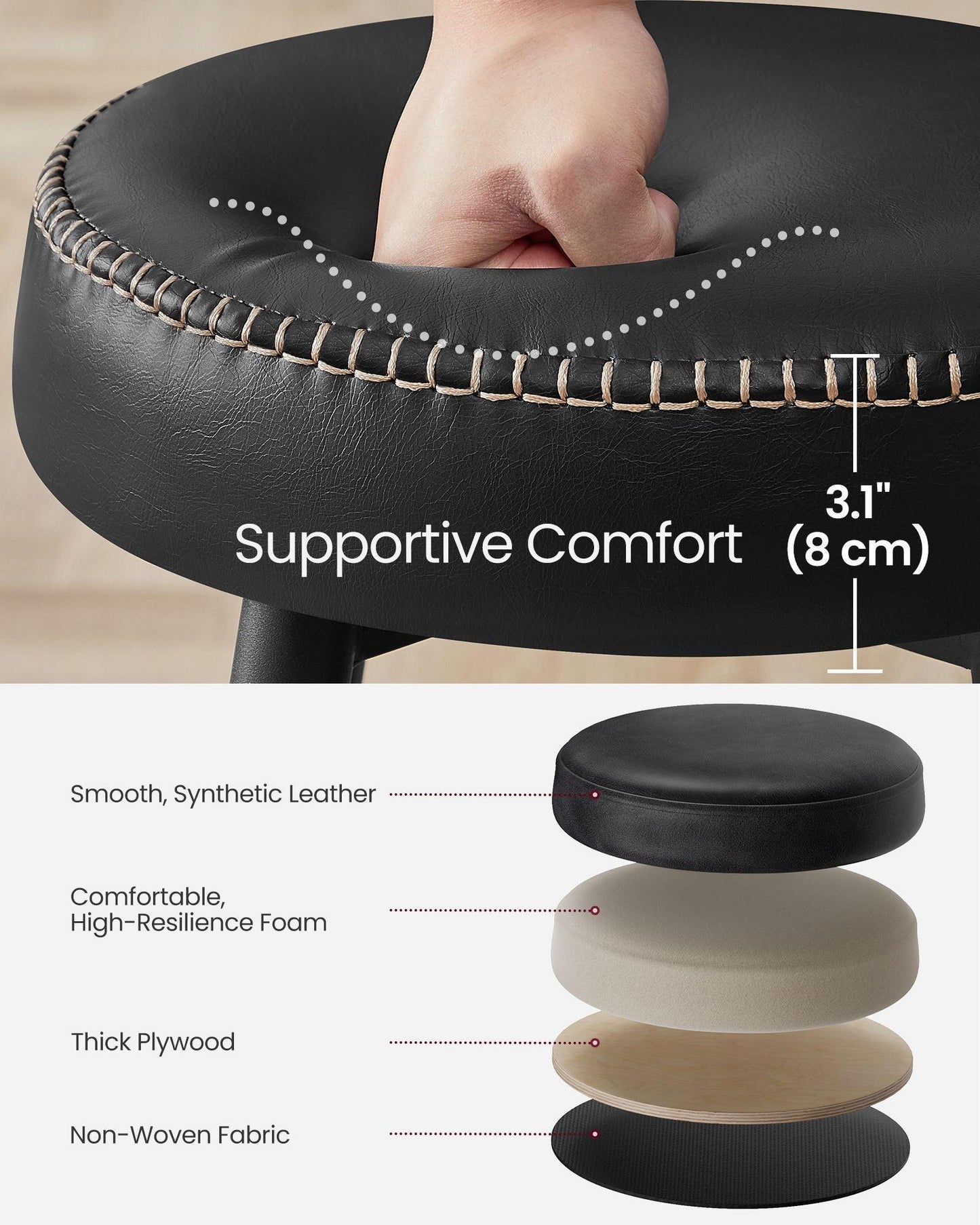 EKHO Collection - Counter Stools Set of 2, Ink Black FredCo
