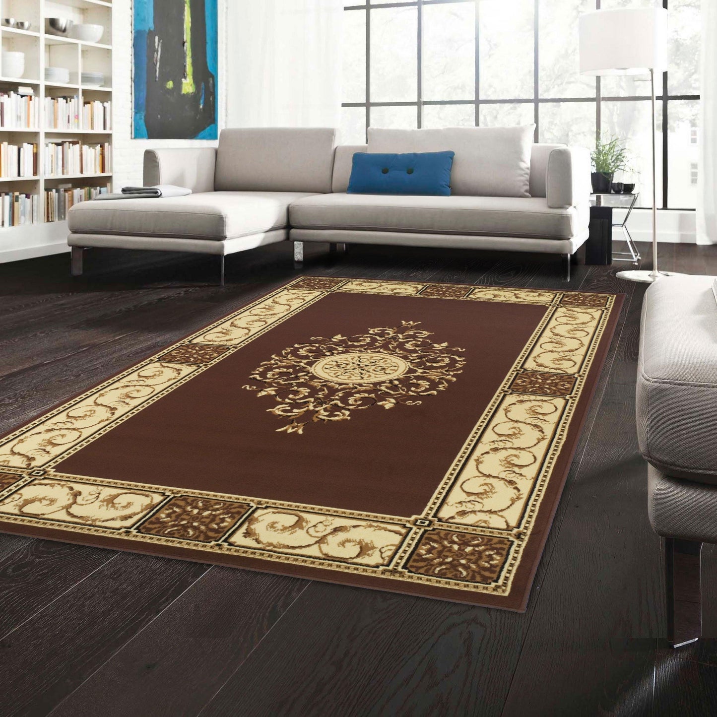 Elegant Vintage Ornamental Medallion Rug FredCo