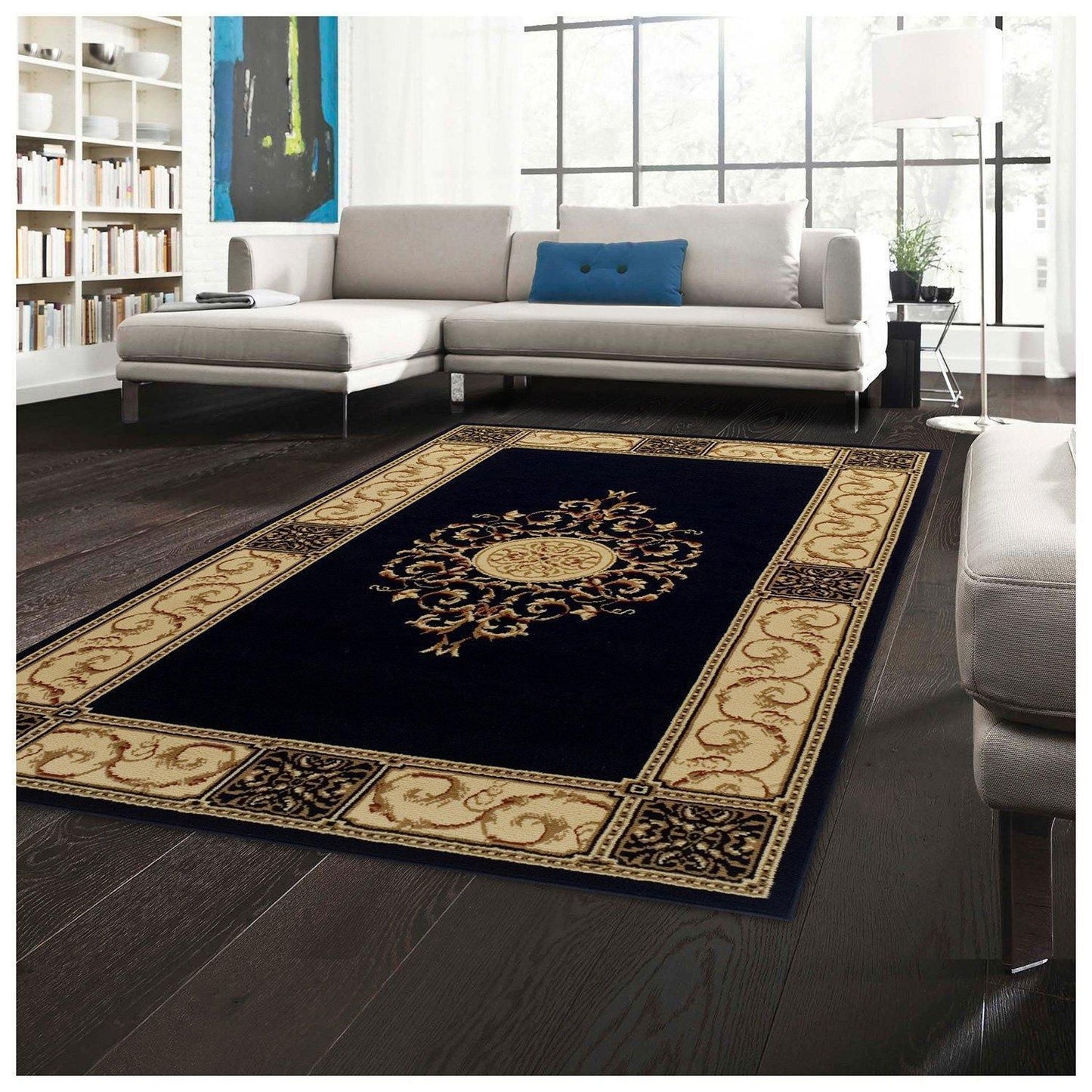 Elegant Vintage Ornamental Medallion Rug FredCo