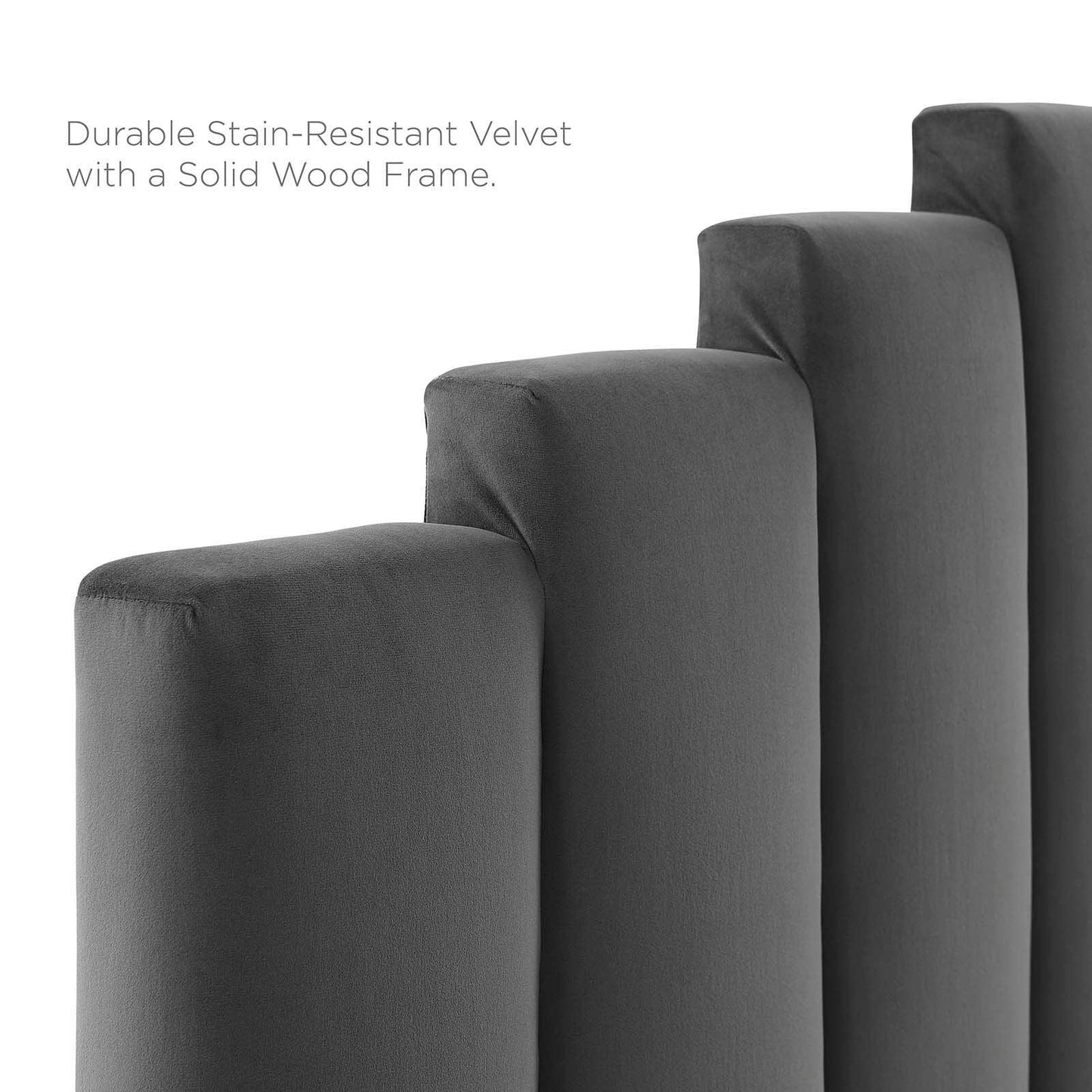 Elise Full Performance Velvet Platform Bed, MOD-6880 FredCo