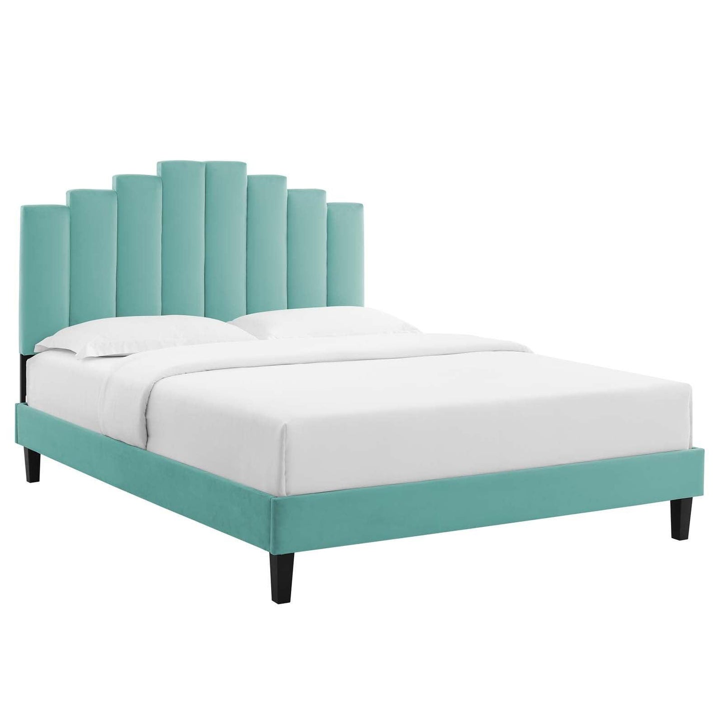 Elise King Performance Velvet Platform Bed, MOD-6878 FredCo