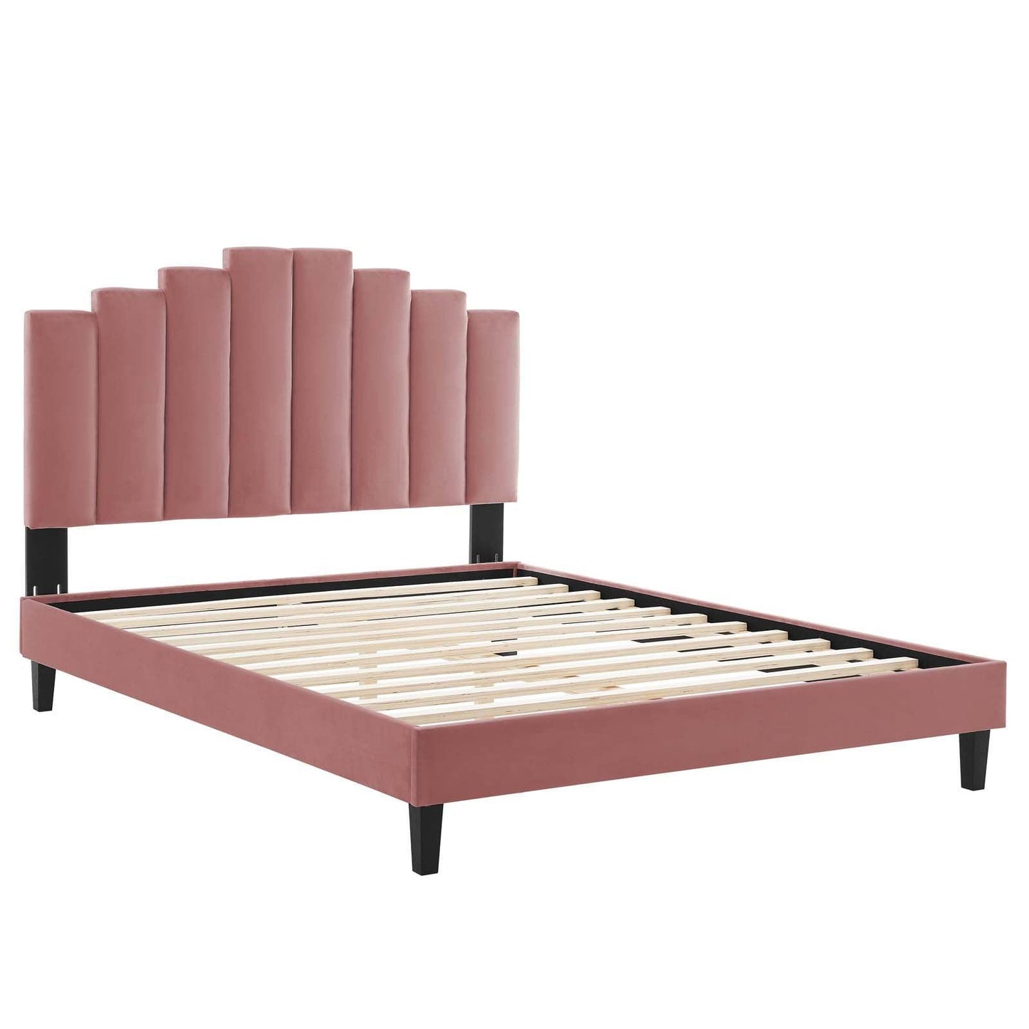 Elise Twin Performance Velvet Platform Bed, MOD-6876 FredCo