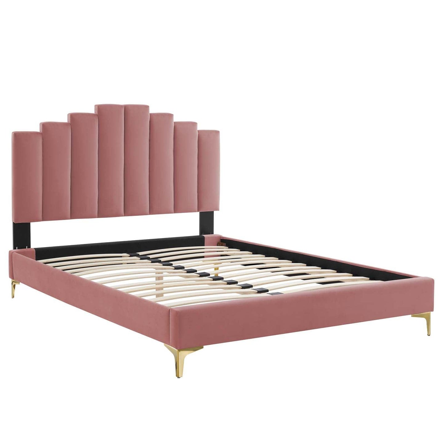 Elise Twin Performance Velvet Platform Bed, MOD-6879 FredCo