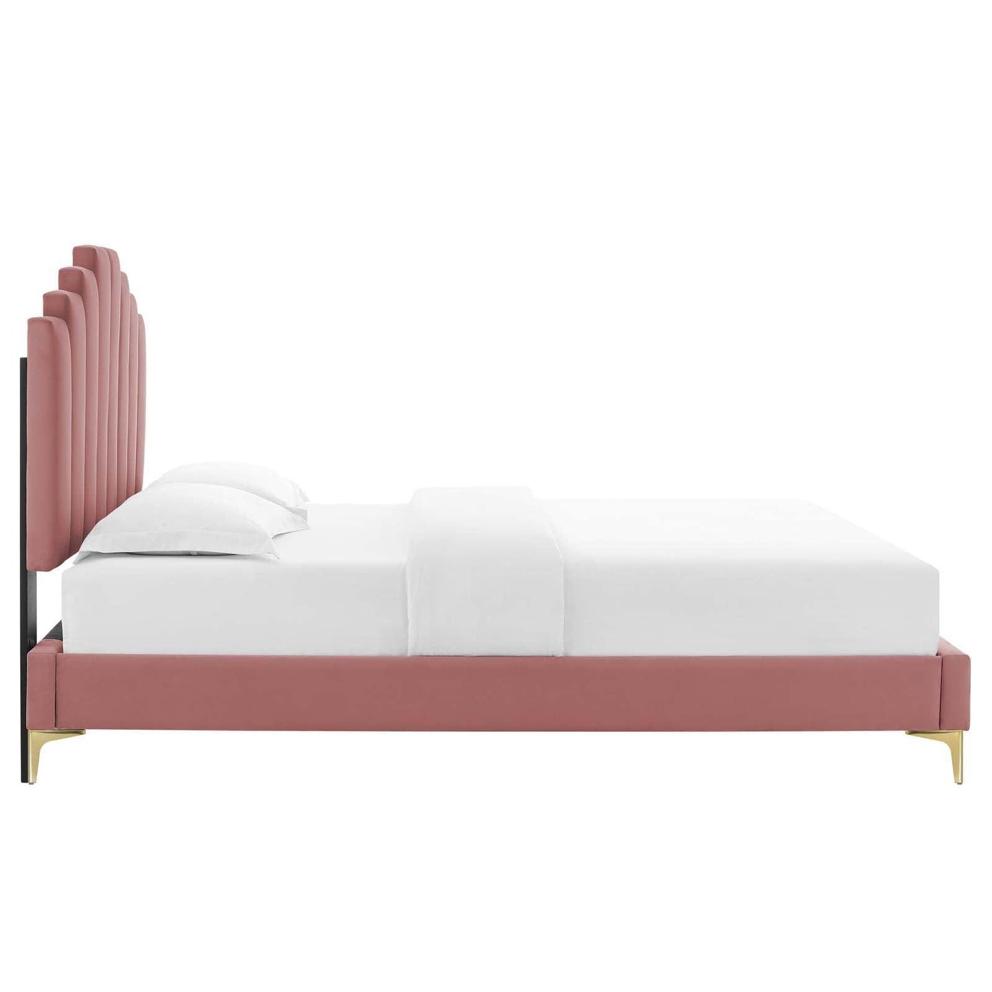Elise Twin Performance Velvet Platform Bed, MOD-6879 FredCo