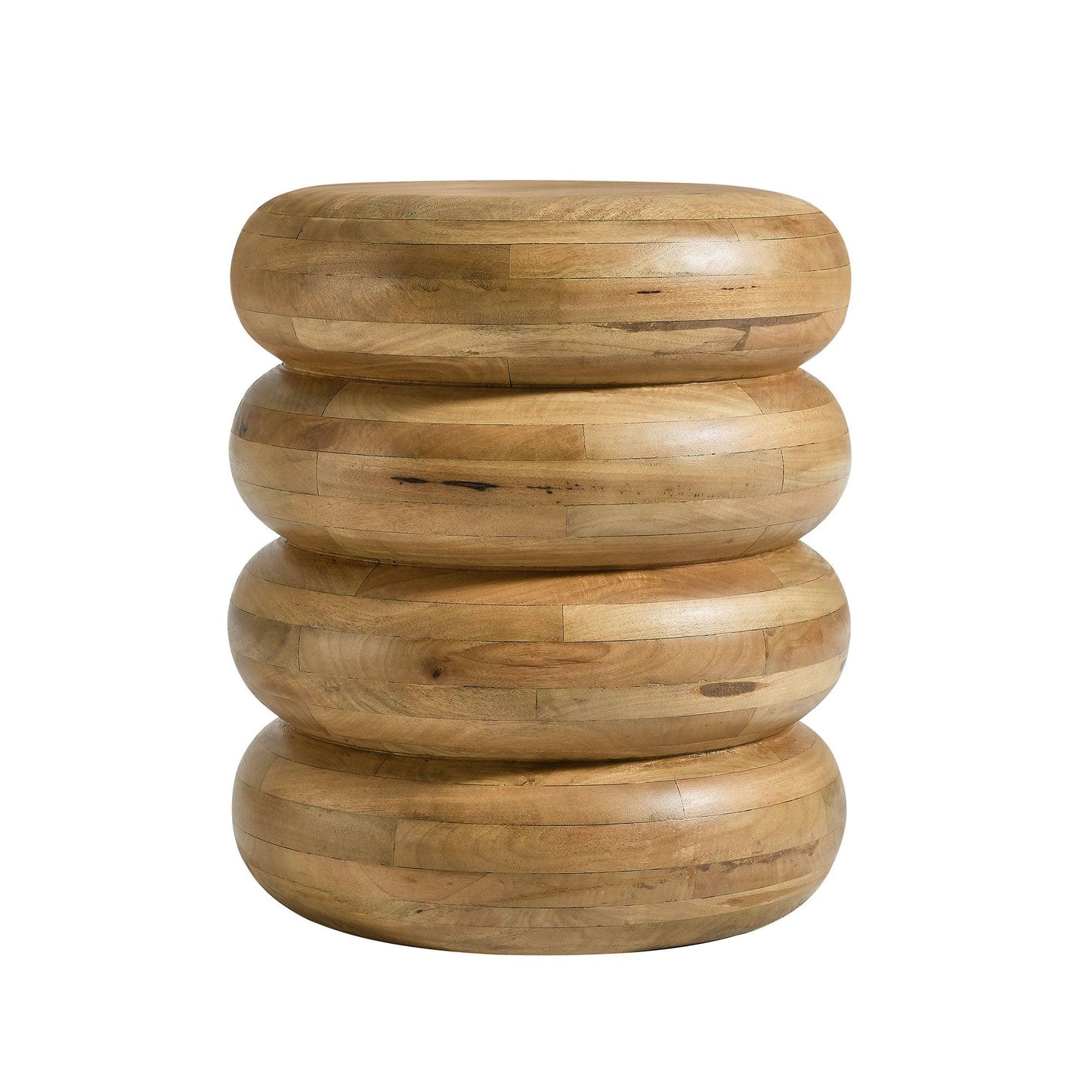 Ellery Round Stacked Wood Side Table by Modway FredCo