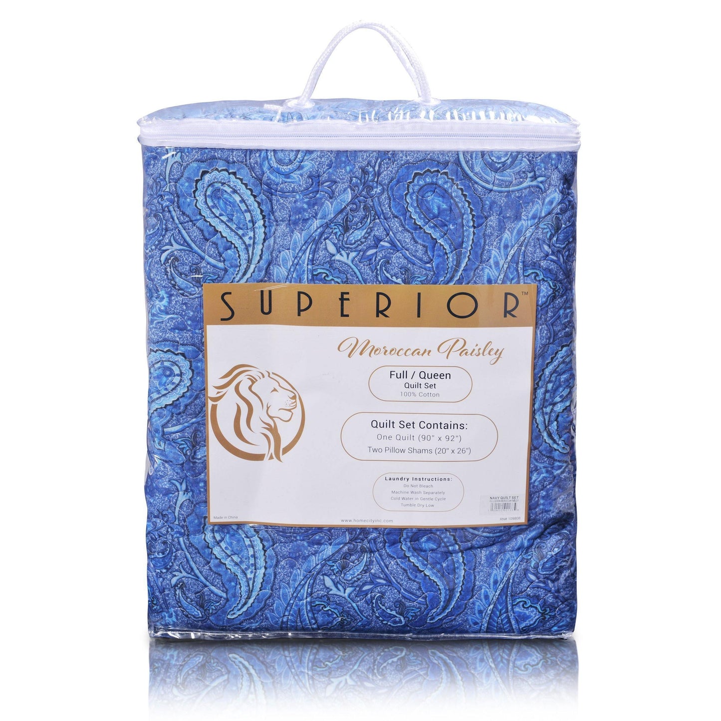 Embossed Morrocan Paisley 100% Long-Staple Cotton Quilt Set, 2 Colors FredCo