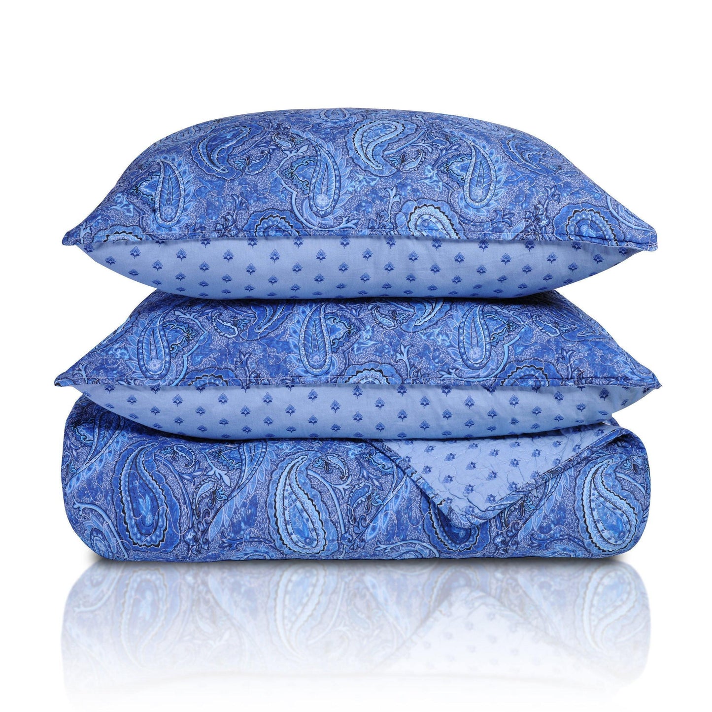 Embossed Morrocan Paisley 100% Long-Staple Cotton Quilt Set, 2 Colors FredCo