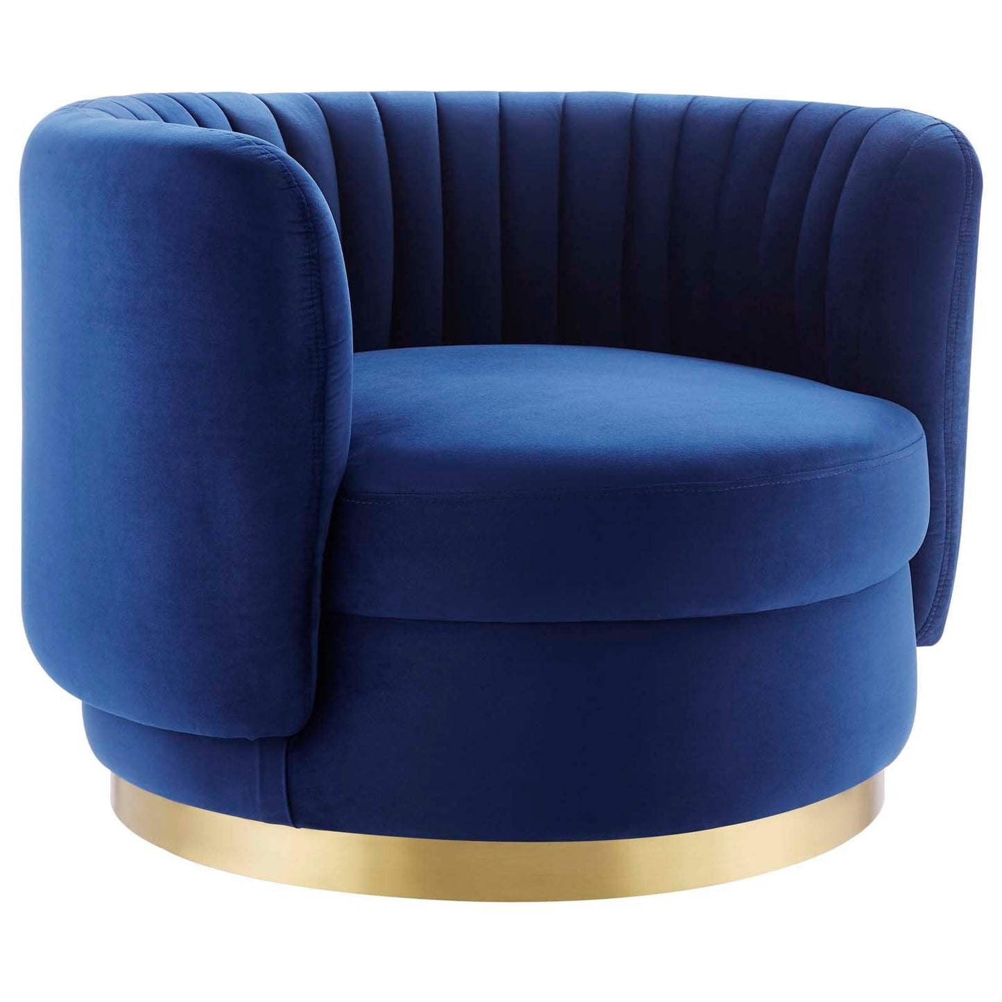 Embrace Tufted Performance Velvet Swivel Chair, EEI-4997 FredCo