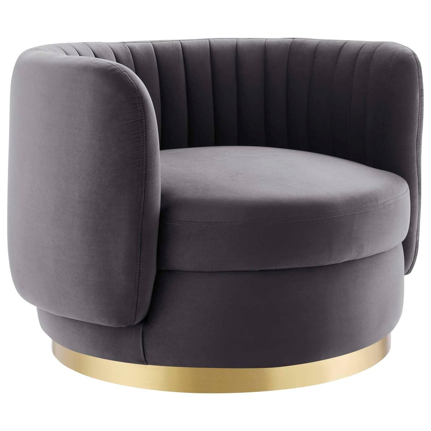 Embrace Tufted Performance Velvet Swivel Chair, EEI-4997 FredCo