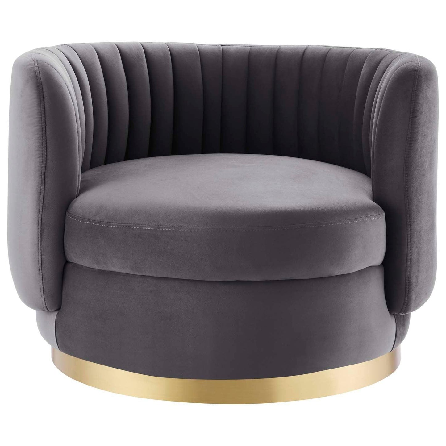 Embrace Tufted Performance Velvet Swivel Chair, EEI-4997 FredCo