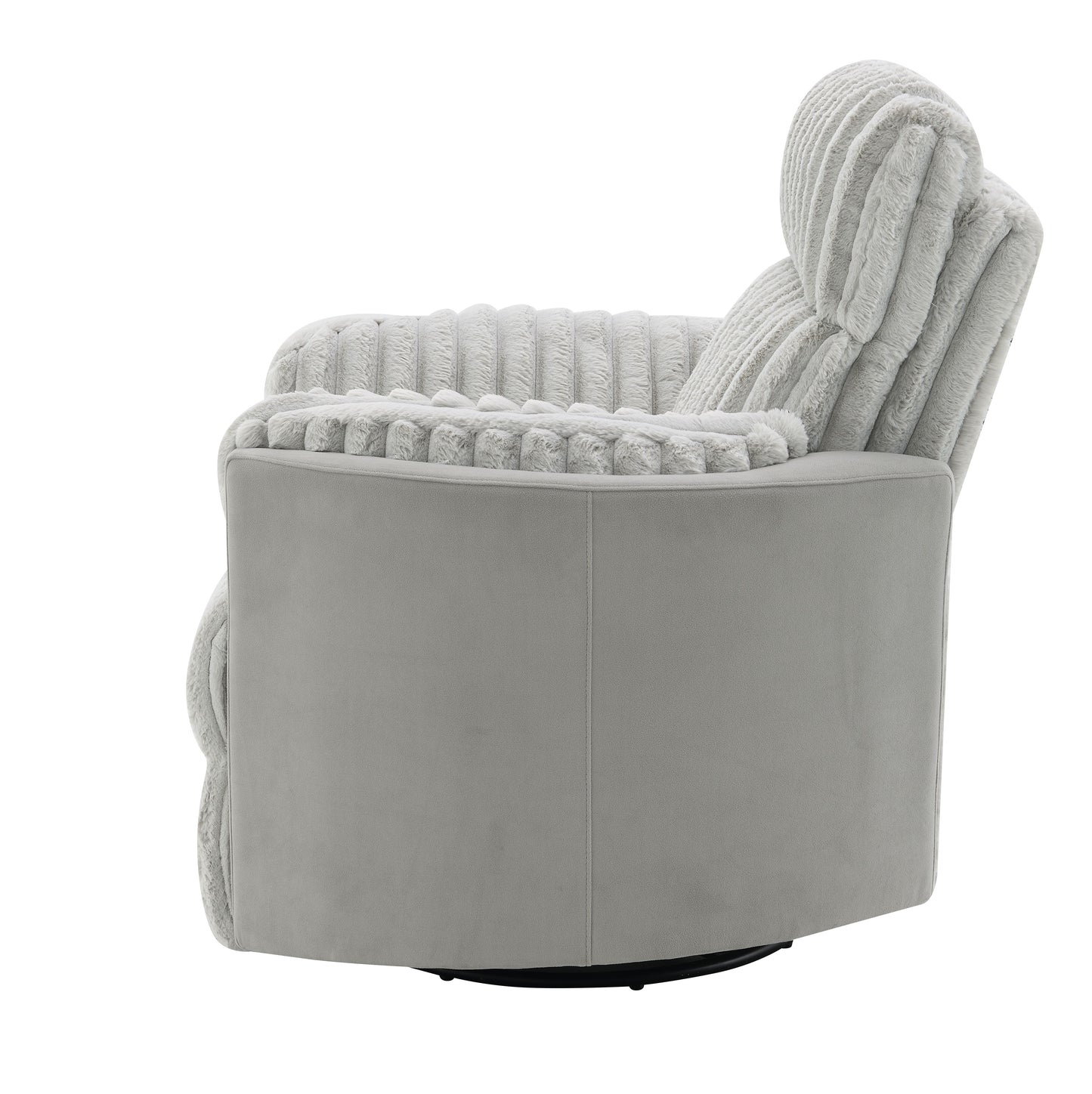 Emee Gray Corduroy Glider Recliner w/ Swivel FredCo