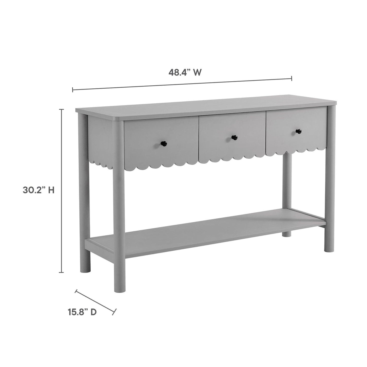Emmeline 3-Drawer Scalloped Console Table by Modway FredCo