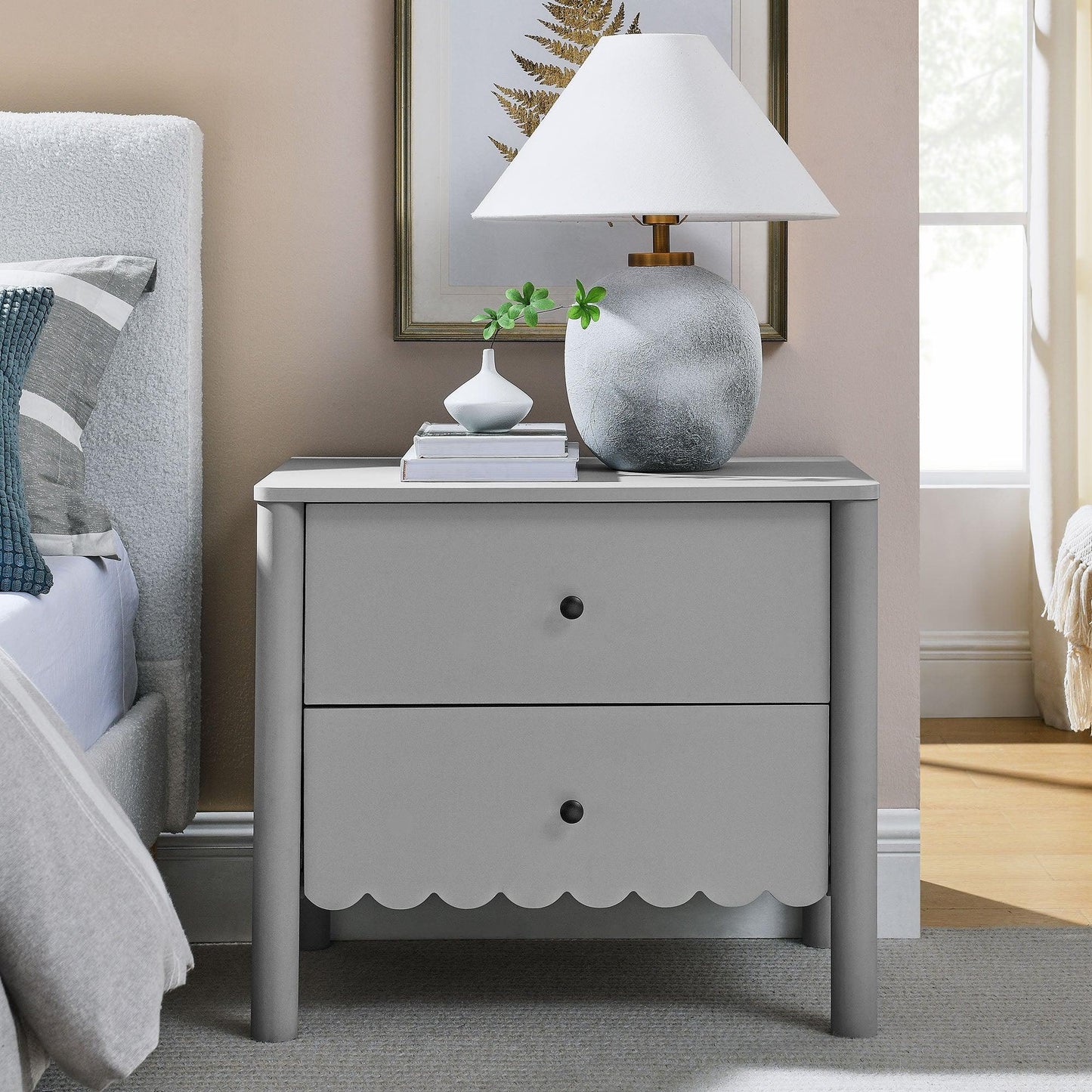 Emmeline Scalloped 2-Drawer Nightstand by Modway FredCo