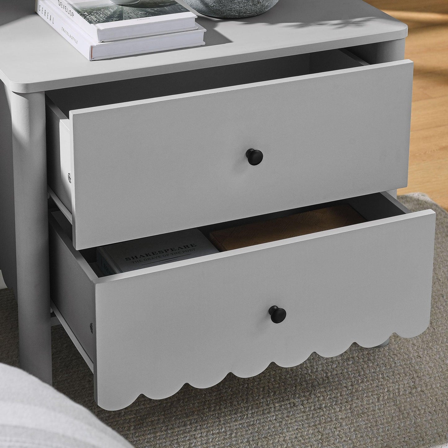 Emmeline Scalloped 2-Drawer Nightstand by Modway FredCo