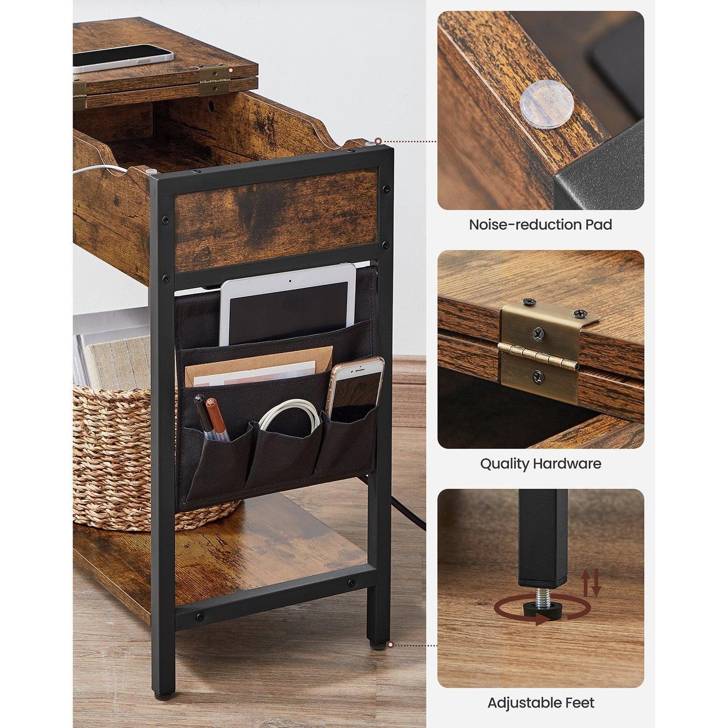 End Tables Set with USB Ports and Outlets FredCo