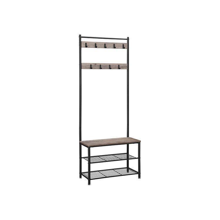 Entryway Coat Rack with Shoe Storage FredCo