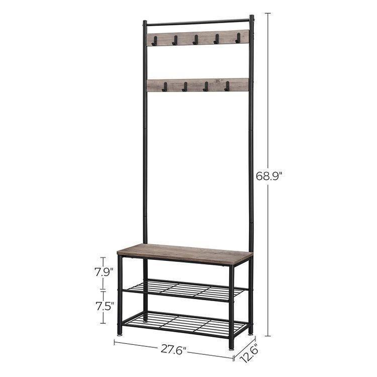 Entryway Coat Rack with Shoe Storage FredCo