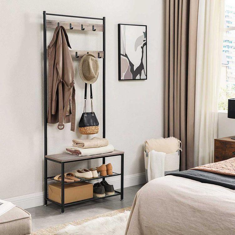 Entryway Coat Rack with Shoe Storage FredCo