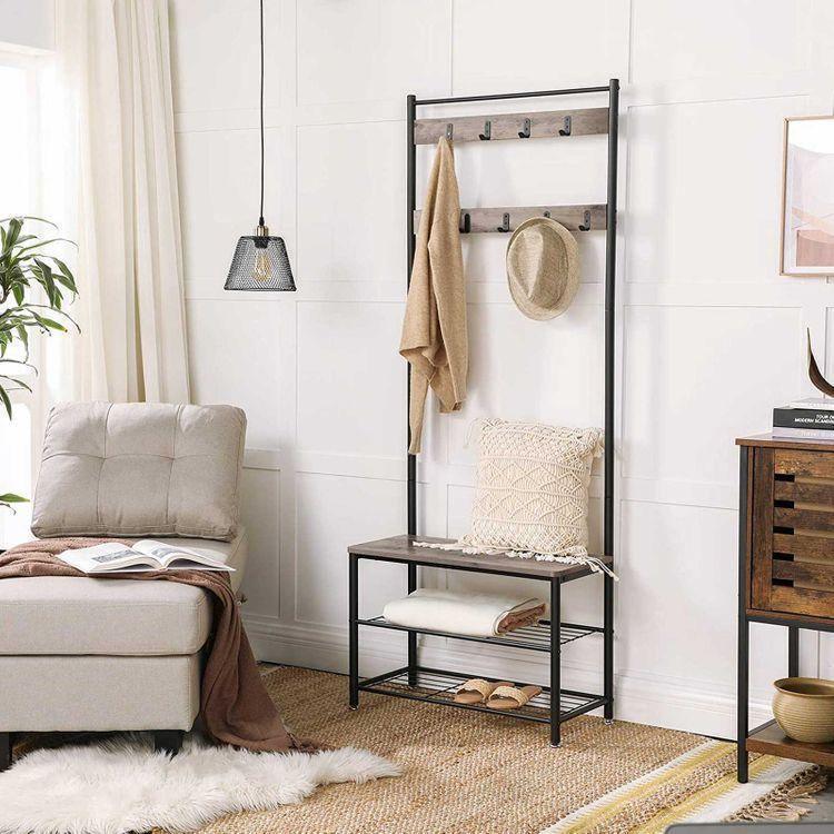 Entryway Coat Rack with Shoe Storage FredCo
