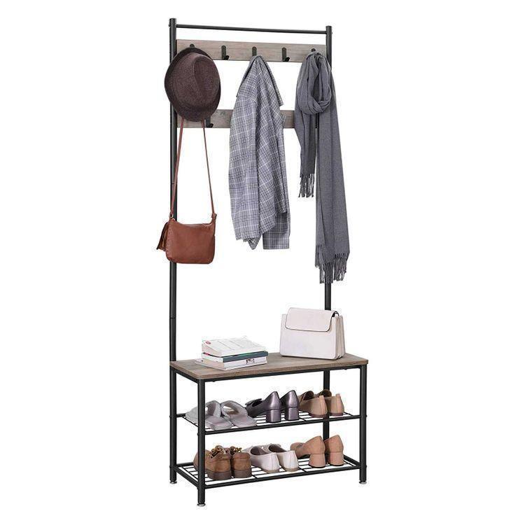 Entryway Coat Rack with Shoe Storage FredCo