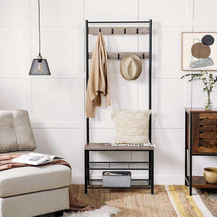 Entryway Coat Rack with Shoe Storage FredCo