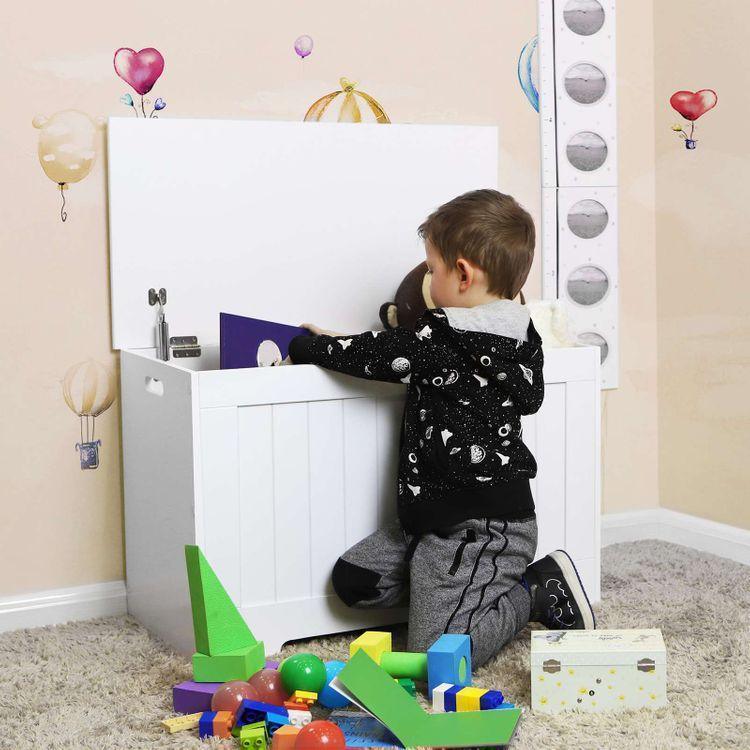 Entryway Storage Chest Bench White FredCo